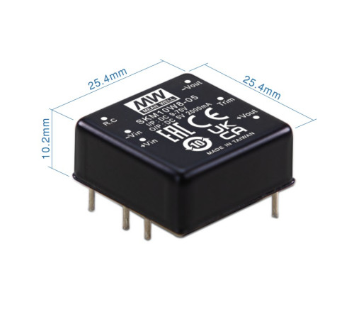 DKM10W8-12 Mean Well Блок живлення 10 Вт, ±12 В, ±0.417 А На плату