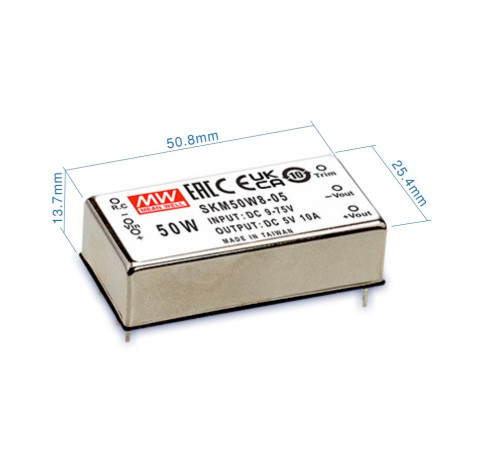 SKM50W8-03 Mean Well Блок питания 50 Вт, 3.3 В, 10 А На плату