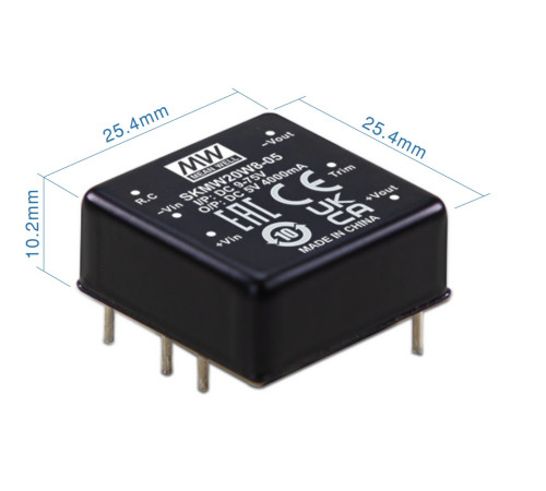 SKMW20W8-12 Mean Well Блок живлення 20 Вт, 12 В, 1.67 А На плату