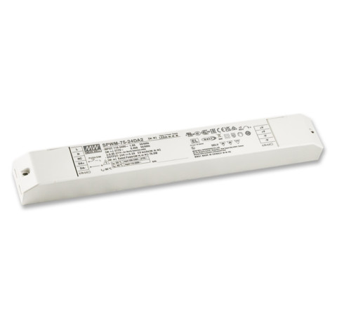 SPWM-75-24DA2 Mean Well Блок живлення 76.8 Вт 24 В 3.2 А Драйвер для світлодіодів (LED) з DALI-2 (DT6)