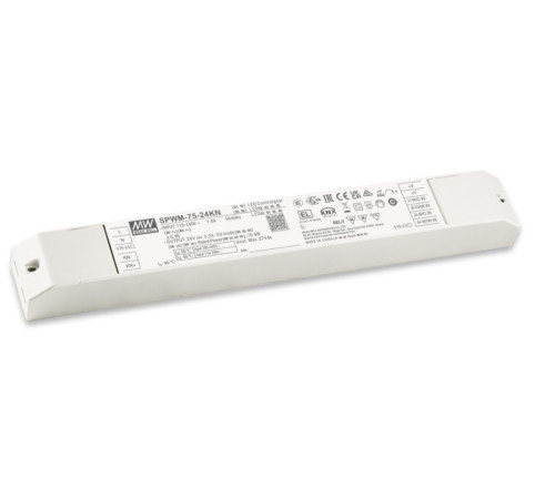 SPWM-75-24KN Mean Well Блок живлення 76.8 Вт 24 В 3.2 А Драйвер для світлодіодів (LED) з інтерфейсом KNX