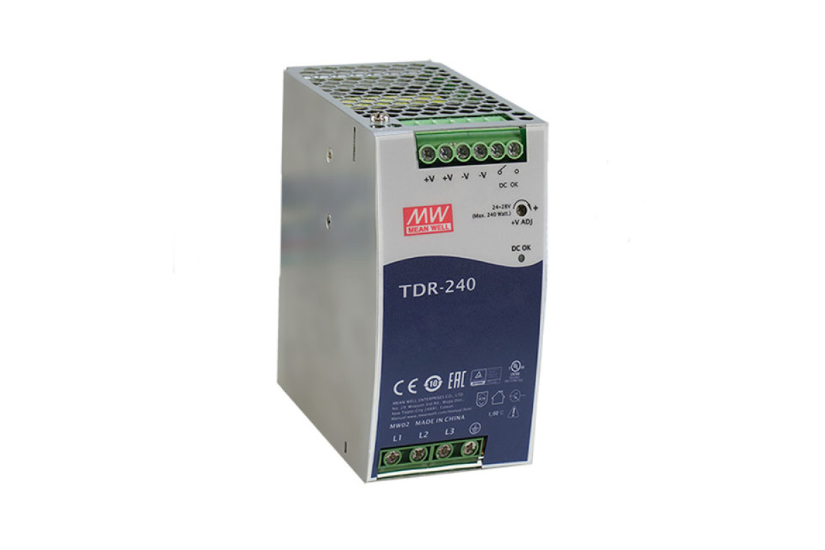 TDR-240-24MeanWellБлокпитания240Вт,24В,10АНаDIN-рейку