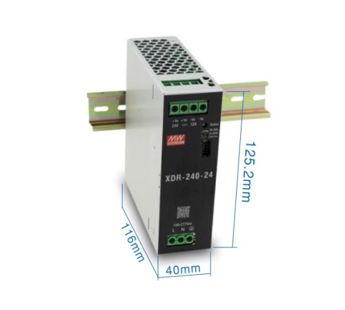 XDR-240-36 Mean Well Блок питания 240 Вт, 36 В, 6.66 А На DIN-рейку