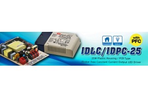 IDLC-25 и IDPC-25 - новые LED драйверы с ККМ и без пульсаций от MEAN WELL