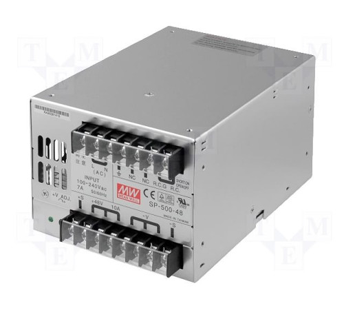 SP-500-12 Mean Well Блок живлення 480 Вт, 12 В, 40 А В корпусі з ККМ