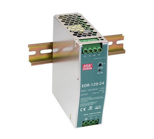 EDR-120-24 Mean Well Блок живлення 120 Вт, 24 В, 5 А На DIN-рейку