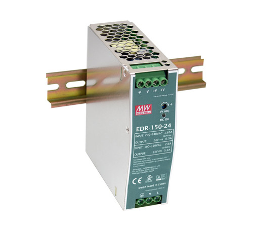 EDR-150-24 Mean Well Блок живлення 156 Вт, 24 В, 6.5 А На DIN-рейку