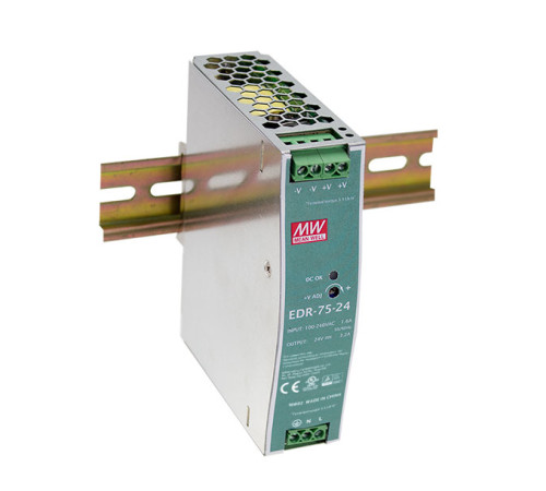 EDR-75-24 Mean Well Блок живлення 76.8 Вт, 24 В, 3.2 А На DIN-рейку