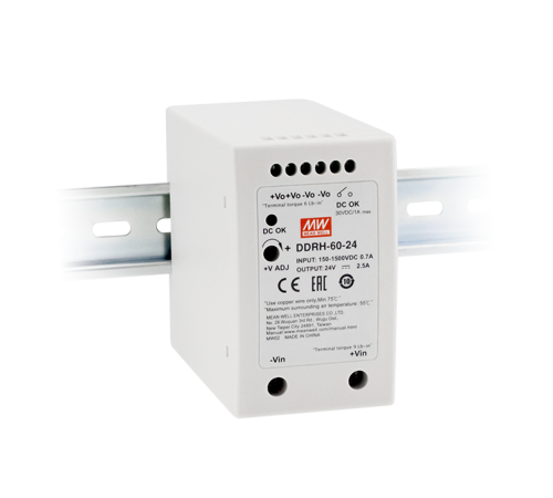 DDRH-60-24 Mean Well DC/DC Блок живлення 60 Вт, 24 В, 2.5 А на ДІН рейку DDRH-60-24 Mean Well DC/DC Блок живлення 60 Вт, 24 В, 2.5 А на ДІН рейку