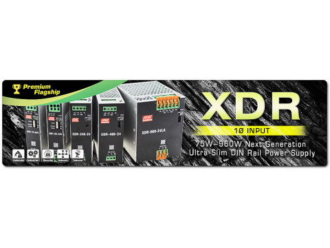 Флагманська серія XDR від MEAN WELL — нове слово в енергоефективності на DIN-рейку