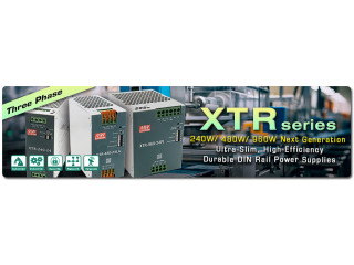 Серія XTR-240/480/960: 240Вт/480Вт/960Вт – Нове покоління трифазних надтонких, високоефективних та довговічних блоків живлення на DIN-рейку